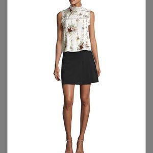 Alice and Olivia Black Bianka Pleated Skirt